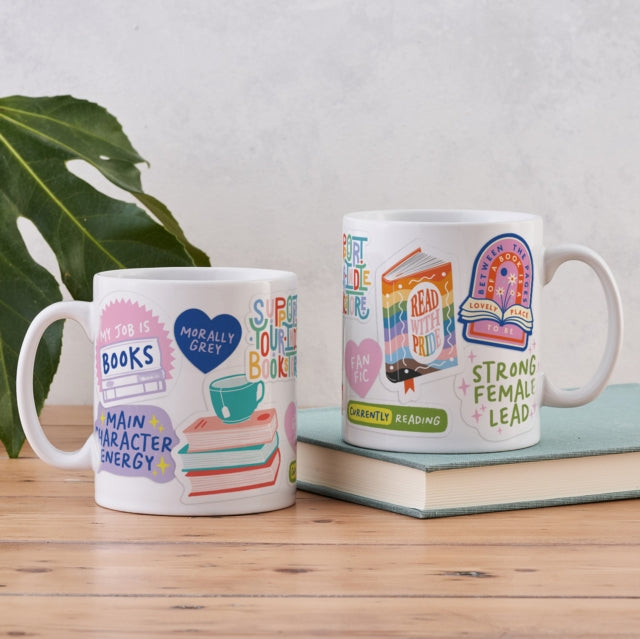 Bookish Sticker Mug-5060434074874
