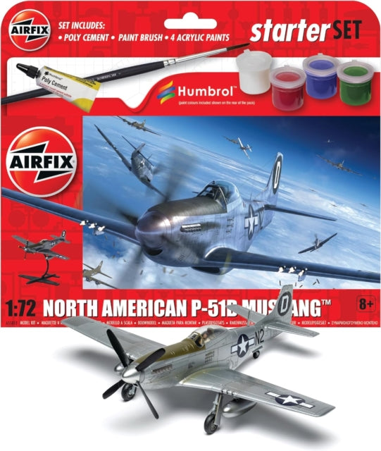 Airfix STARTER SET - NORTH AMERICAN P-51D MUSTG Model Toy-5063129000998