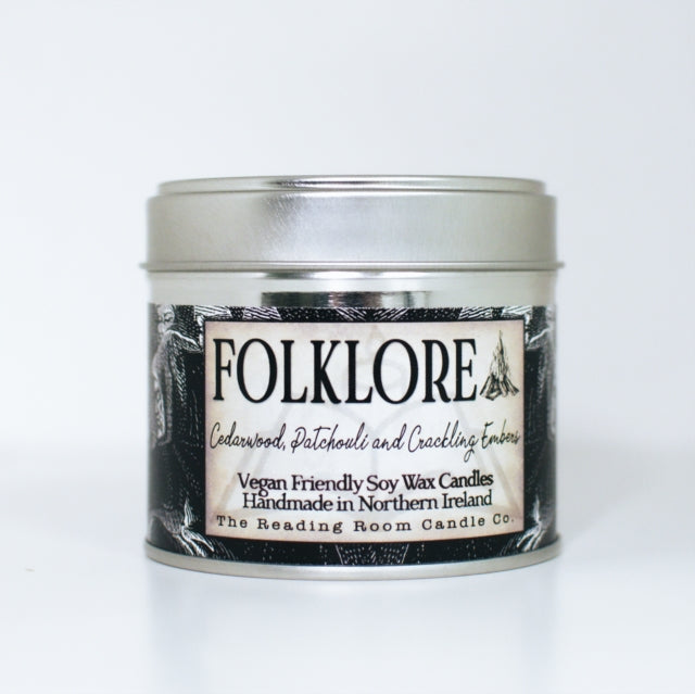 Folklore- Scented Soy Candle- Cedarwood, Patchouli and Crackling Embers-5065023895076