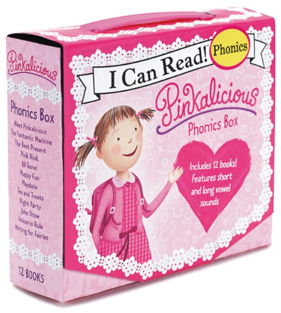 Pinkalicious 12-Book Phonics Fun! : Includes 12 Mini-Books Featuring Short and Long Vowel Sounds-9780062352156