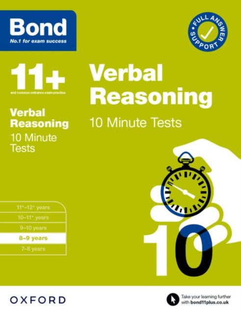 Bond 11+: Verbal Reasoning 10 Minute Tests with Answer Support 8-9 years (for GL Assessment & other 11 plus exams)-9780192785015