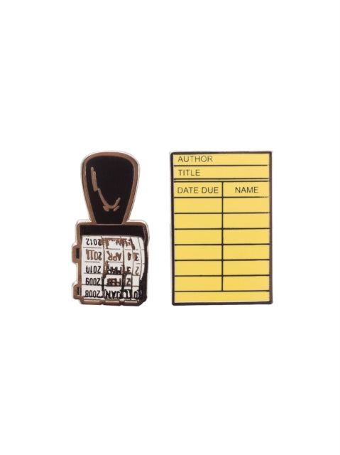 Library Card and Stamp Enamel Pin Set - Pin Set of 2 9780593273913