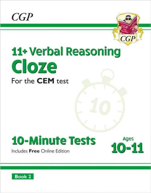 11+ CEM 10-Minute Tests: Verbal Reasoning Cloze - Ages 10-11 Book 2 (with Online Edition) 9781789081893