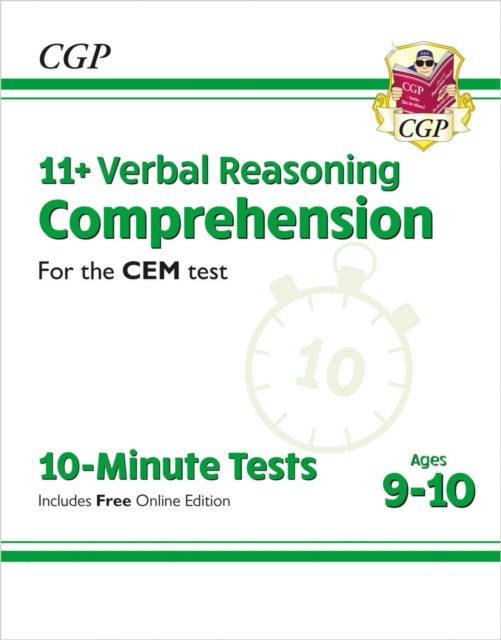 11+ CEM 10-Minute Tests: Comprehension - Ages 9-10 (with Online Edition) 9781789084375