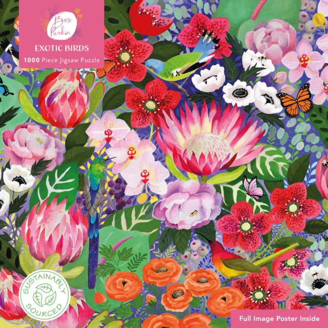 Adult Sustainable Jigsaw Puzzle Bex Parkin: Exotic Birds : 1000-pieces. Ethical, Sustainable, Earth-friendly 9781804172131