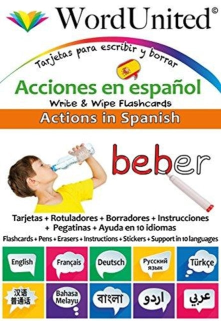 Actions in Spanish : Write & Wipe Flashcards 9781911333159