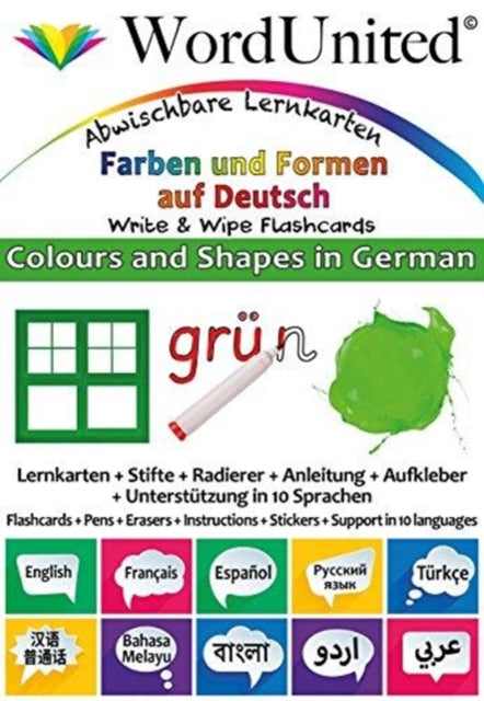 Colours and Shapes in German : Write & Wipe Flashcards 9781911333180